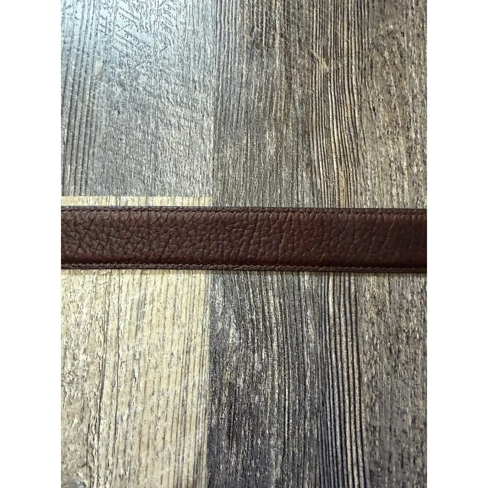 Orvis Full Grain American Bison Leather Belt Brown Size 44 USA Western Heritage